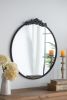 36" x 39" Classic Design Mirror with Round Shape and Baroque Inspired Frame for Bathroom, Entryway Console Lean Against Wall