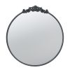 30" x 32" Classic Design Mirror with Round Shape and Baroque Inspired Frame for Bathroom, Entryway Console Lean Against Wall