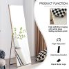 3rd generation, solid wood frame full length mirror in light oak color, large floor mirror, dressing mirror, decorative mirror, suitable for bedrooms,