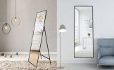 Black 65 x 22 In Metal Stand full-length mirror