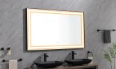 72*48 LED Lighted Bathroom Wall Mounted Mirror with High Lumen+Anti-Fog Separately Control