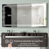 60 in. W x 28 in. H Rectangular Frameless LED Light Wall Vertical/Horizontal Bathroom Vanity Mirror with no Plug