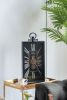 Decorative Black and Gold Roman Numeral Table Clock, Home Decor Gear Clock, 21" x 10"