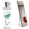 3rd generation black solid wood frame full length mirror, dressing mirror, bedroom porch, decorative mirror, clothing store, floor to ceiling mirror,