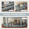 52" Retro Console Table with 2 Drawers and Open Shelf Entryway Sofa Table