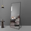 Floor Mirror Full Length Mirror Ultra Thin Aluminum Alloy Frame Modern Style Standing/Hanging Mirror Wall Mounted Mirror