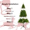 7.5-FT Artificial Christmas Tree with 1685 Tips,400LED, Unlit Hinged Spruce PVC/PE Xmas Tree for Indoor Outdoor, Green