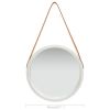 Wall Mirror with Strap 15.7" Silver