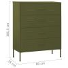 Chest of Drawers Olive Green 31.5"x13.8"x40" Steel