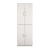 4-Door 5-Foot Storage Cabinet with Adjustable Shelves, White Stipple