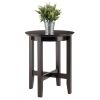 Toby Round Accent End Table; Espresso