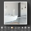 32 X 30 Inch LED Lighted Medicine Cabinet with Mirror for Bathroom Double Door Surface Wall Mount Flip-Out Magnifying Mirror Door Storage Defogger 3 C