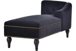 [New+Video] 58" Velvet Chaise Lounge,Button Tufted Right Arm Facing Lounge Chair with Nailhead Trim & Solid Wood Legs for Living Room or Office, Sleep