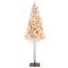 6 Feet Pre-Lit Slim Pencil Christmas Tree Snow Flocked Xmas Decor