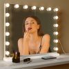 Vanity Mirror with Lights, Hollywood Lighted Makeup Mirror, Bedroom Vanity Mirror with17pcs Light Smart Touch Control 3Colors Dimmable Light ,USB Outl
