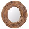 Decorative Mirror Teak 23.6" Round