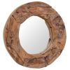 Decorative Mirror Teak 23.6" Round