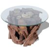 Coffee Table Solid Teak Driftwood 23.6"