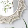 1pc, Boho Macrame Round Mirror - Woven Wall Hanging for Apartment, Home, Bedroom, Living Room Decor