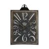 Large Vintage Black Rectangular Wall Clock with White Numerals, Home Decor Accent Clock