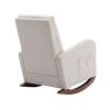 High Back Rocking Chair Nursery Chair .Comfortable Rocker Fabric Padded Seat .Modern High Back Armchair