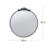 30" x 32" Classic Design Mirror with Round Shape and Baroque Inspired Frame for Bathroom, Entryway Console Lean Against Wall
