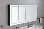 72 in. W x 36 in. H LED Large Rectangular Black Aluminum Alloy Surface Mount Medicine Cabinet with Mirror