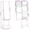 Mirror Jewellery Cabinet Free Standing White 16.5"x15"x59.8"