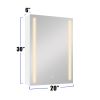 30x20 inch Medicine Cabinets With Mirror Aluminum Lighted Bathroom Medicine Cabinet Adjustable Glass Shelves White Left Open