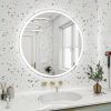 32 Inch Round Backlit Bathroom Mirror, LED round mirror with lighting strip, waterproof LED strip with adjustable 3-color and dimmable lighting,Touch