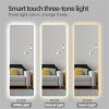 Full Length Mirror Lighted Vanity Body Mirror LED Mirror Wall-Mounted Mirror Intelligent Human Body Induction Mirrors Big Size Rounded Corners, Bedroo