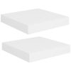 Floating Wall Shelves 2 pcs White 9.1"x9.3"x1.5" MDF