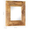 Hand-Carved Mirror 19.7"x19.7"x4.3" Solid Mango Wood