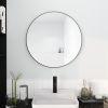 24" Large Round Black Circular Mirror