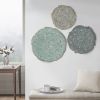 Rossi Textured Feather 3-piece Metal Disc Wall Decor Set