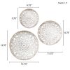 Medallion Trio Distressed White Floral 3-piece Carved Wood Wall Decor Set
