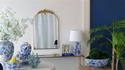 24" x 36" Arched Wall Mirror with Gold Metal Frame, Wall Mirror for Living Room Bedroom Hallway