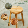 Acacia Wood Stool Round Top Chairs Best Ideas End Tables For Sofas Sub-stool for Living Room Bedside Strong Weight Capacity Upto 350 LBS; Natural Colo