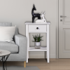 White Bedroom Floor-standing Storage Table with a Drawer