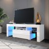 Entertainment TV Stand, Large TV Stand TV Base Stand with LED Light TV Cabinet.