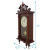 Cherry Finish Classic 31" Chime Wall Clock with Roman Numerals and Swinging Oscillating Weight