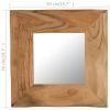 Cosmetic Mirror 19.7"x19.7" Solid Acacia Wood