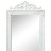 Free-Standing Mirror Baroque Style 63"x15.7" White