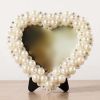 Handmade ABS Beads 2.2x3 Picture Frame Rhinestone Heart Shape Photo Frame Tabletop Display Small Wedding Photo Frame