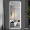 Full Length Mirror Lighted Vanity Body Mirror LED Mirror Wall-Mounted Mirror Intelligent Human Body Induction Mirrors Big Size Rounded Corners, Bedroo