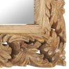 Hand Carved Mirror Brown 19.7"x19.7" Solid Mango Wood