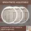 28 Inch Round Backlit Bathroom Mirror, LED round mirror with lighting strip, waterproof LED strip with adjustable 3-color and dimmable lighting,Touch