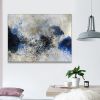 Framed Canvas Wall Art Decor Abstract Style Painting,Blue and White Color Painting Decoration For Office Living Room, Bedroom Decor-Ready To Hang