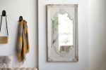 29" x 54" Distressed White Mirror with Solid Wood Frame, French Country Floor Mirror for Living Room Bedroom Entryway