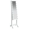 Free-Standing Mirror with LED White 13.4"x14.6"x57.5"